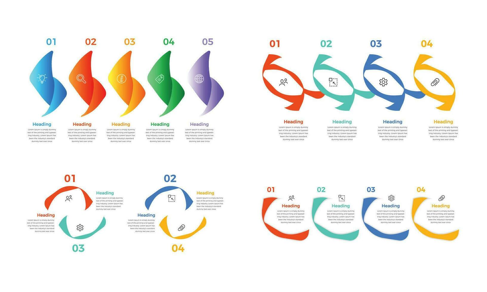 negocio infografia colocar. colección de plantillas para moderno vector grafico, diagrama y presentaciones negocio concepto con opciones, pasos, partes o procesos infografía modelo