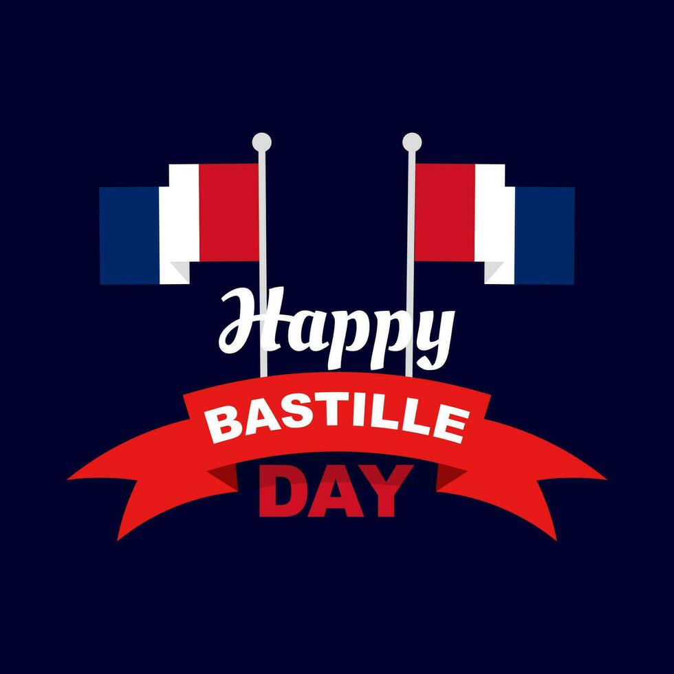 Bastille Day in France. happy national day, celebrated annually on July 14th. greeting card design with french flag decoration. vector
