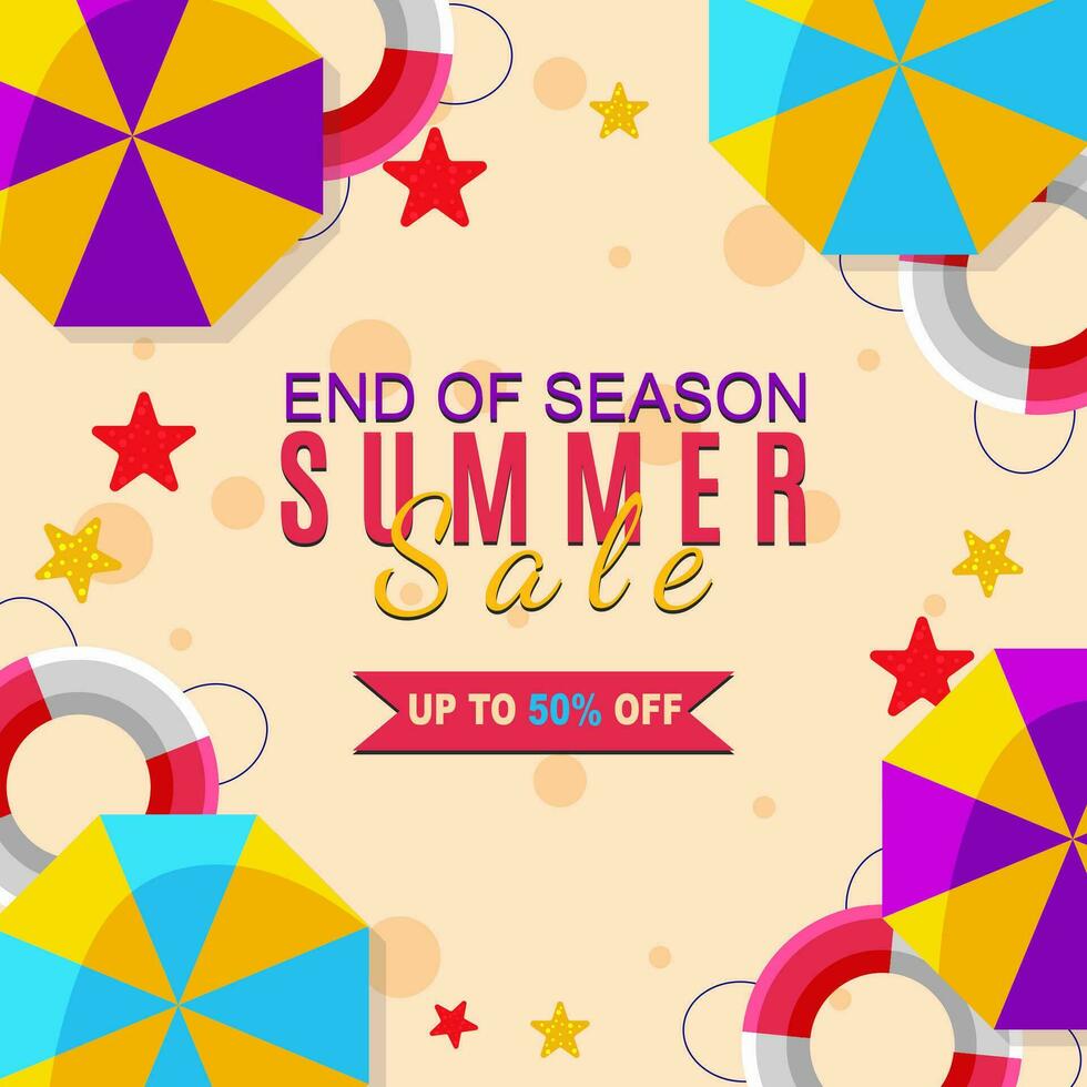 End of season summer sale discount banner promo design vector