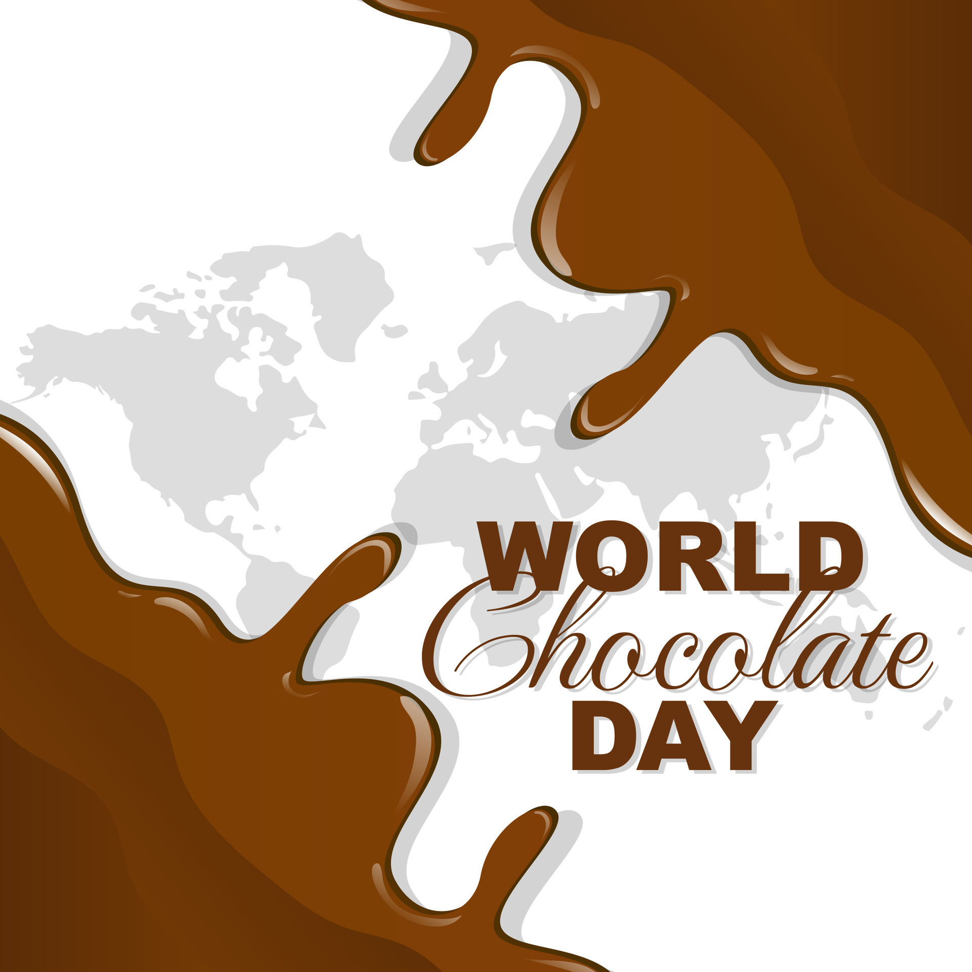 World chocolate day, Illustration design of greeting poster or social