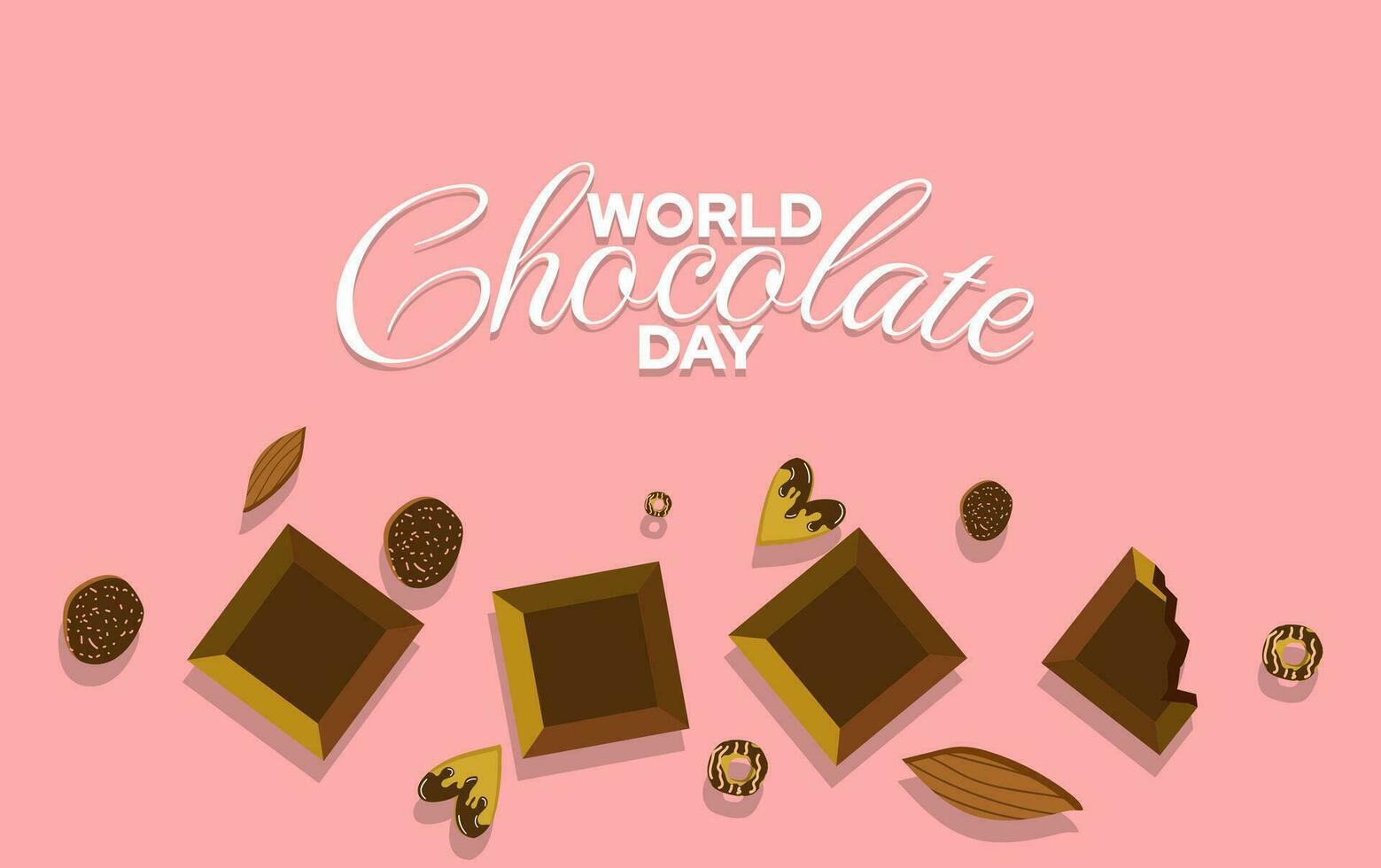 World chocolate day, Illustration design of greeting banner or poster for world chocolate day vector