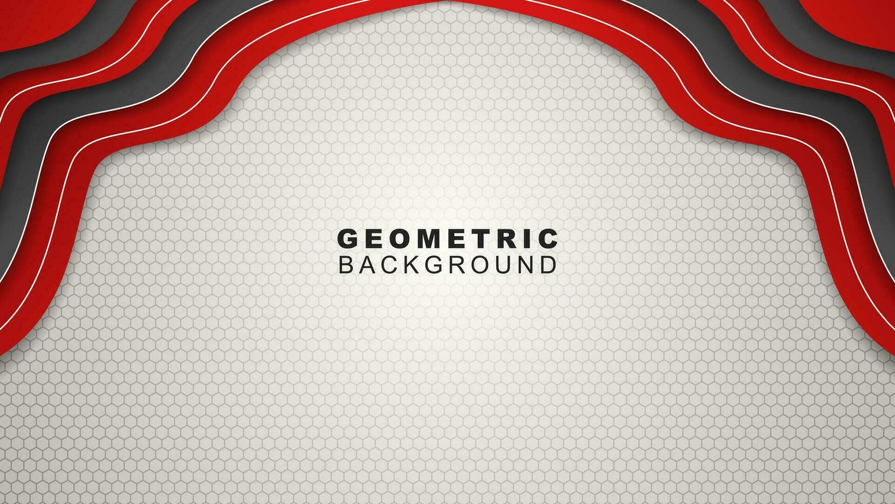 Geometric background in red and black frame with hexagon pattern, offline streaming background and, gaming banner vector