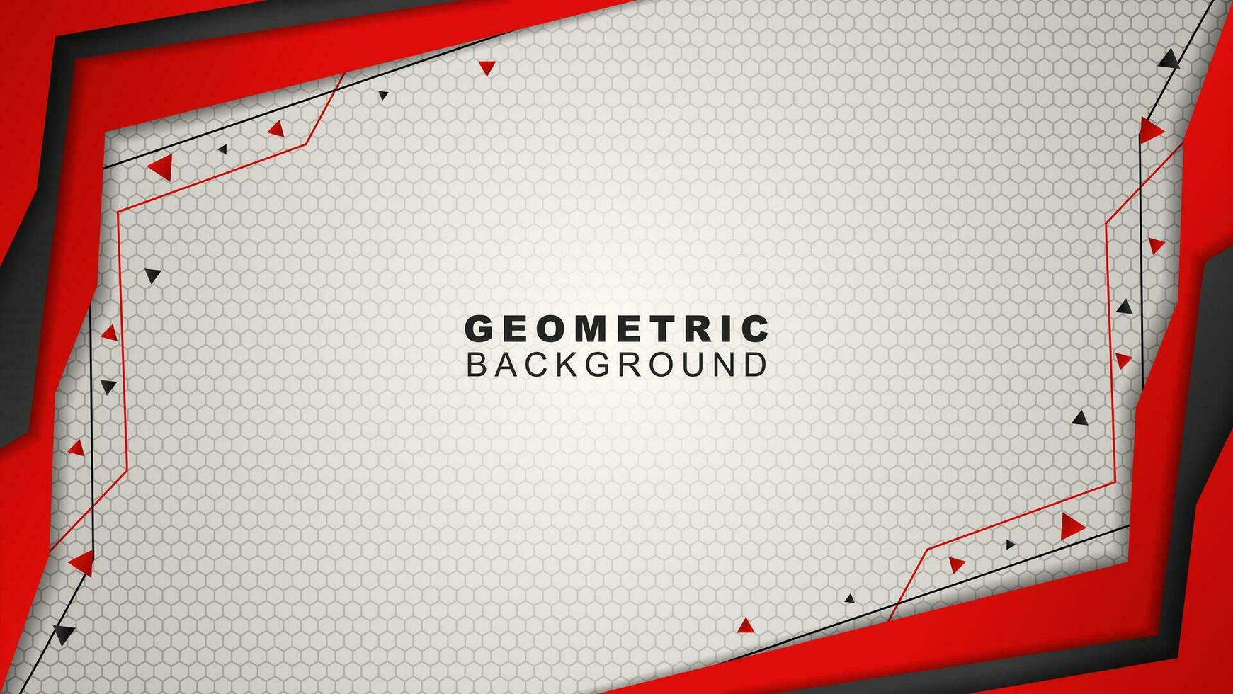 geométrico antecedentes en rojo y negro marco con hexágono patrón, desconectado transmisión antecedentes y, juego de azar bandera vector