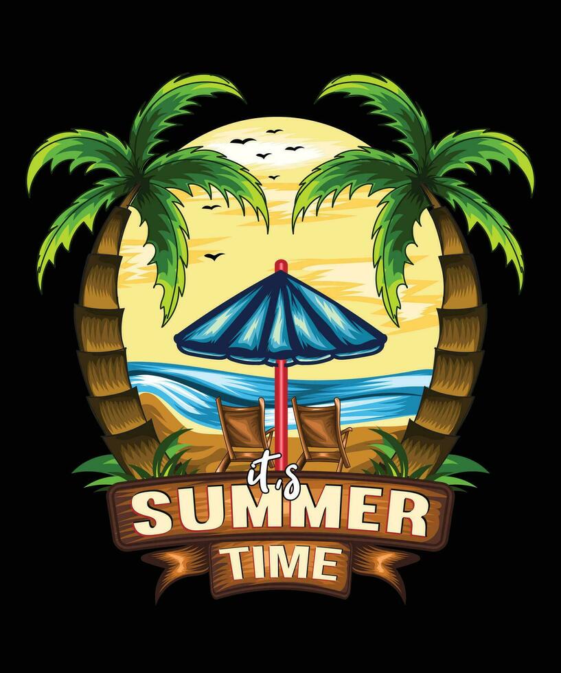 it,s summer time , summer t-shirt design. vector
