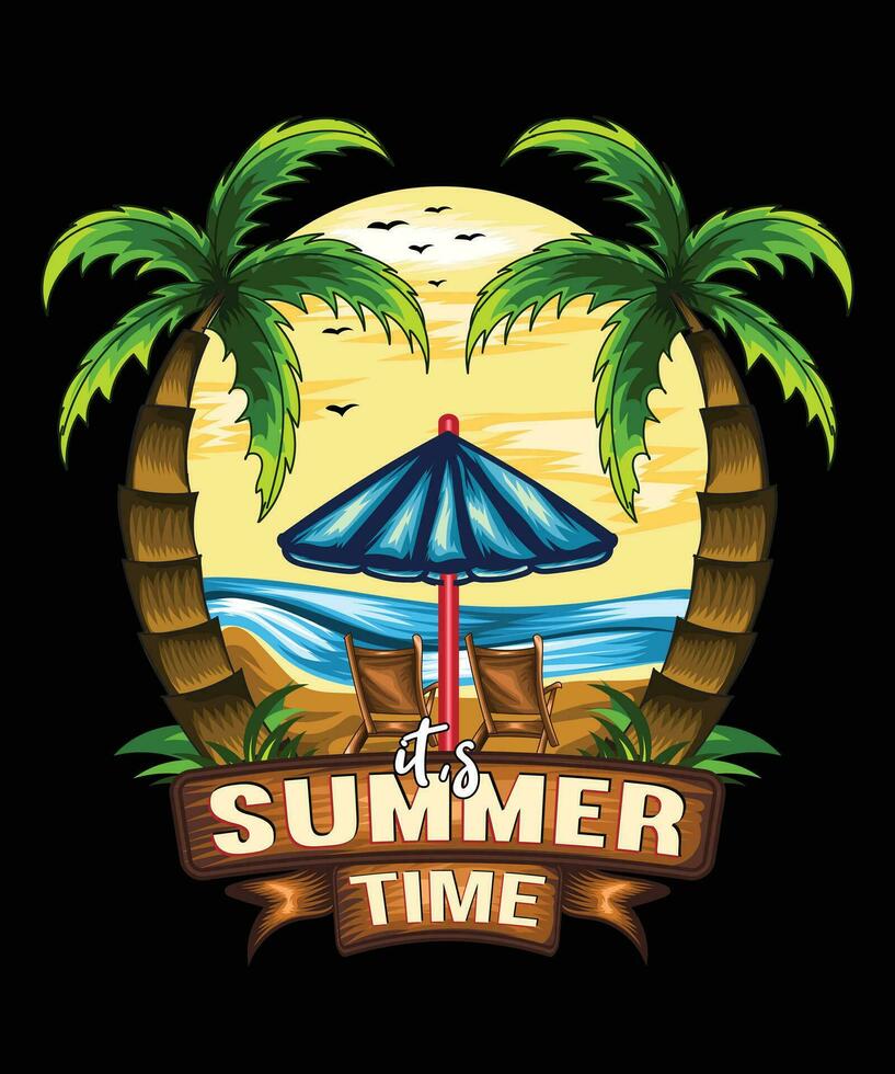 it,s summer time , summer t-shirt design. vector