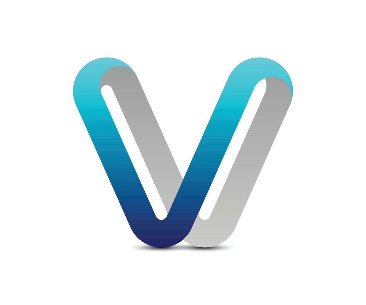 3d v logo diseño vector icono modelo