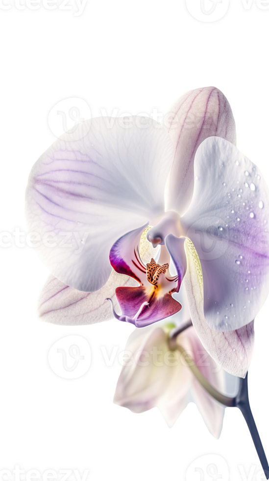 Striking Macro Shot of Water Droplets Orchid Flower. . png