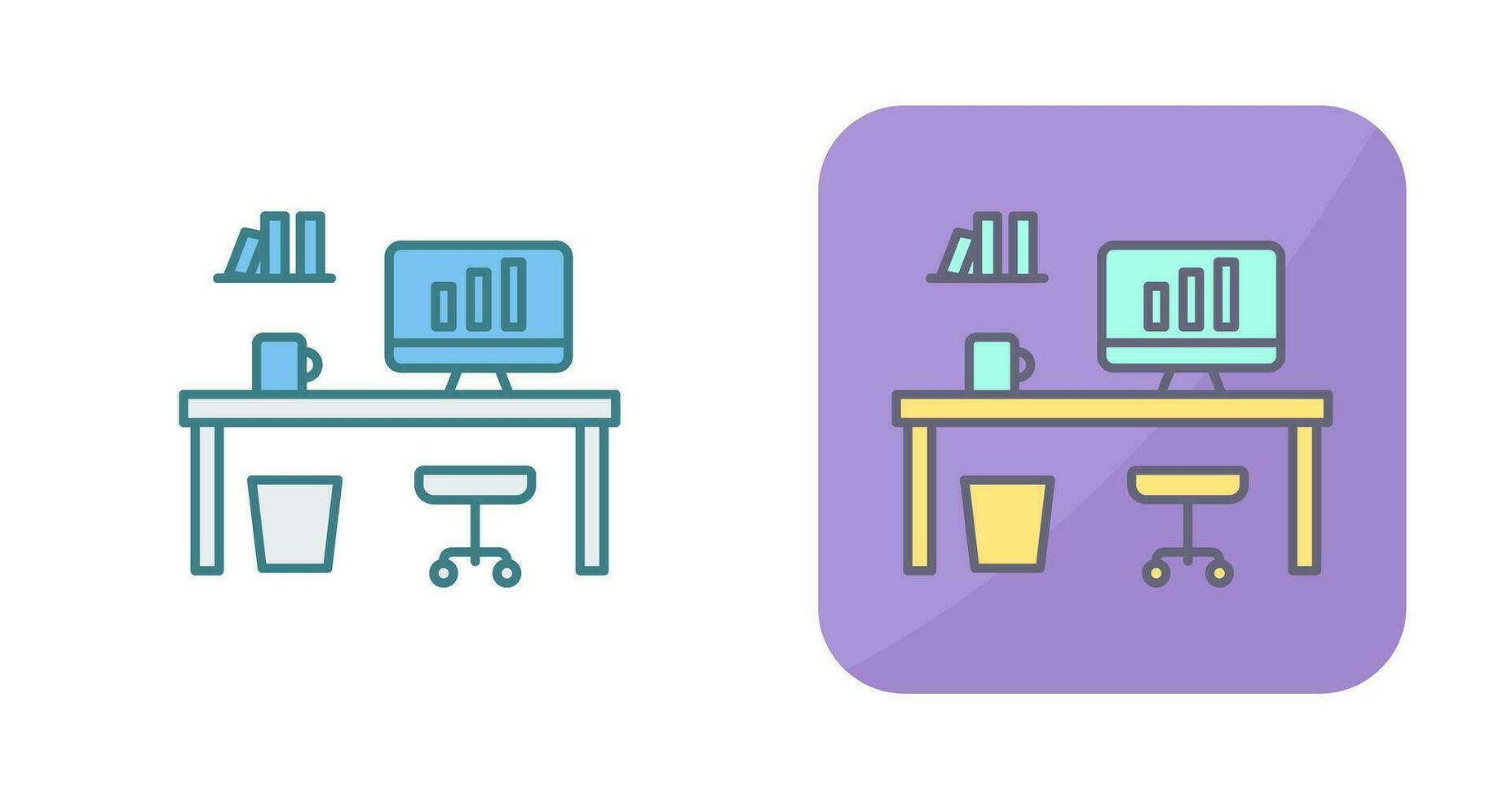 Office Desk Vector Icon