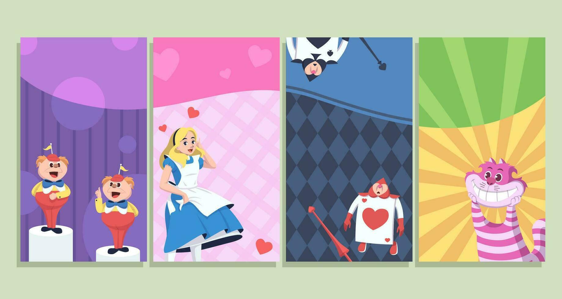 Girl in Wonderland Social Media Story vector