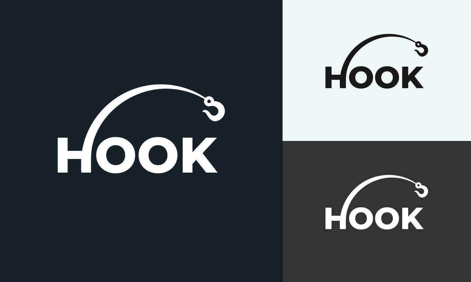 text letter H hook logo vector