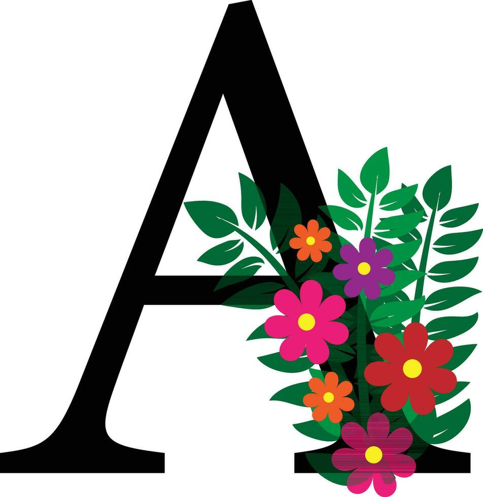 un floral alfabeto diseño vector