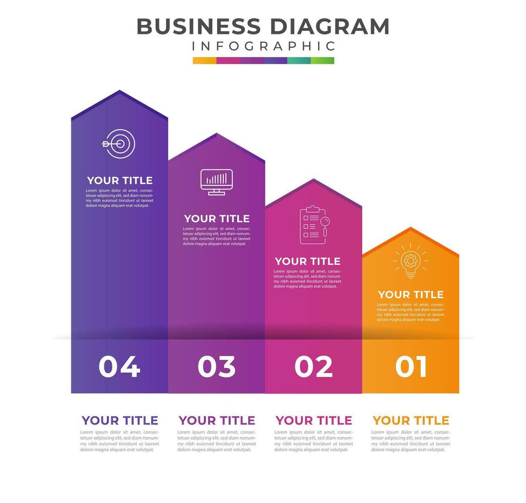 Diagram with steps in business. Infographic template for presentations vector