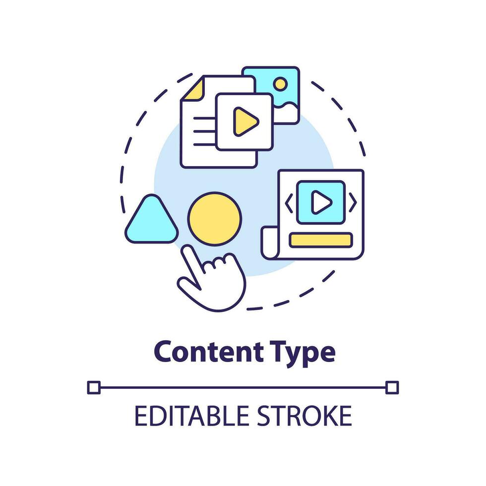 Content type concept icon. Blog post. Marketing campaign. Target audience. Social media. Internet communication abstract idea thin line illustration. Isolated outline drawing. Editable stroke vector
