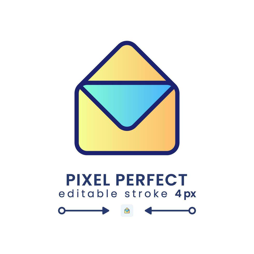 Email gradient fill desktop icon. Message receiving. Online communication. Digital service. Pixel perfect 128x128, outline 4px. Modern colorful linear symbol. Vector isolated editable RGB element