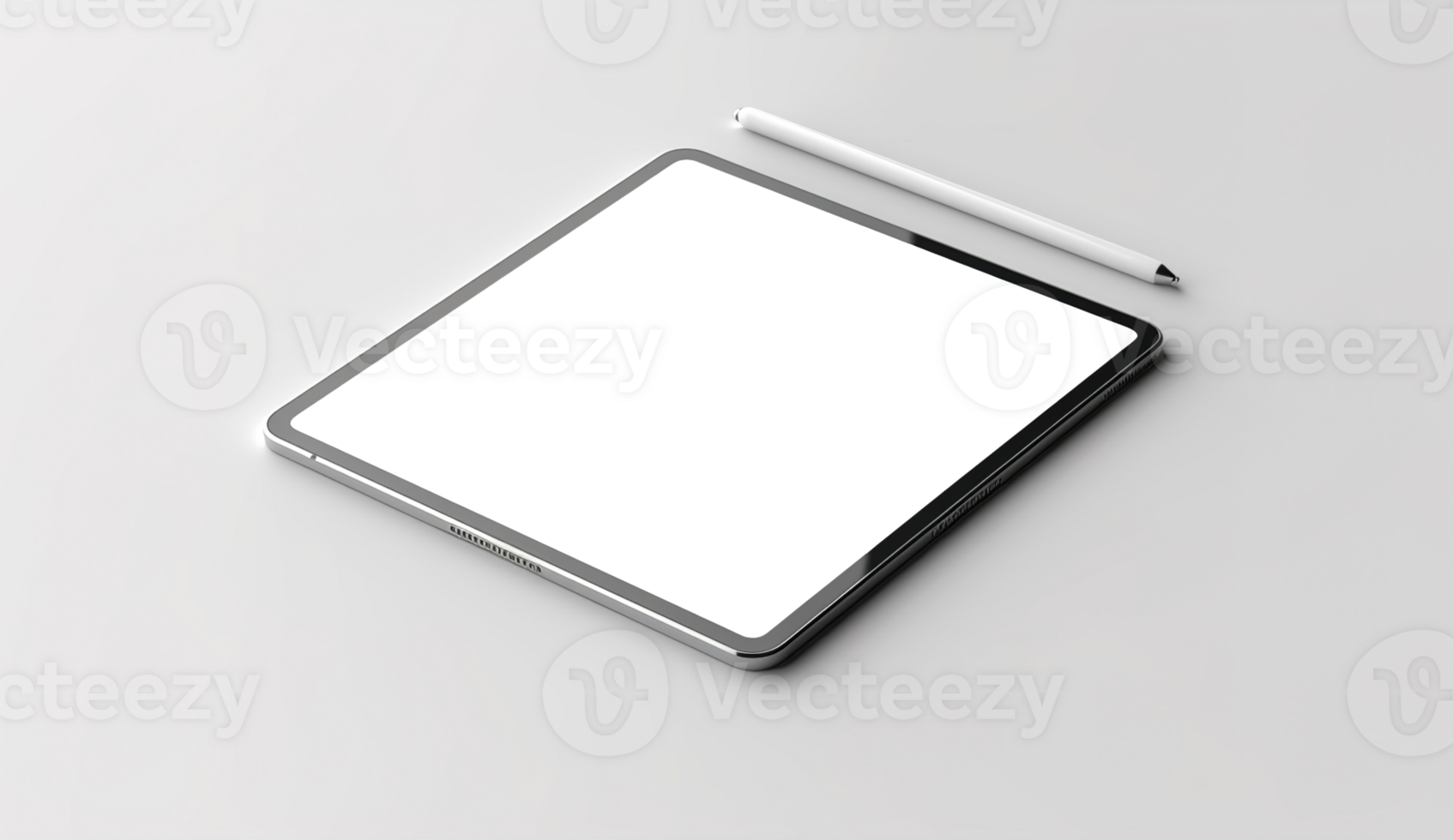Mockup image of a digital tablet with a blank transparent screen, business concept, png