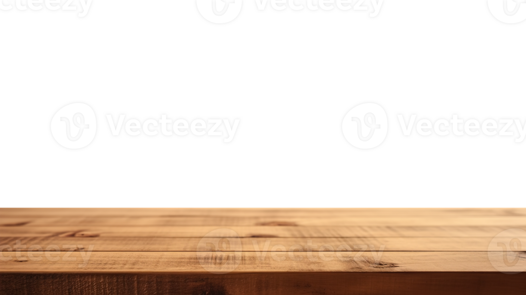 a front view of a dark brown, empty wooden table with transparent background, serving as a blank wood table mockup, png