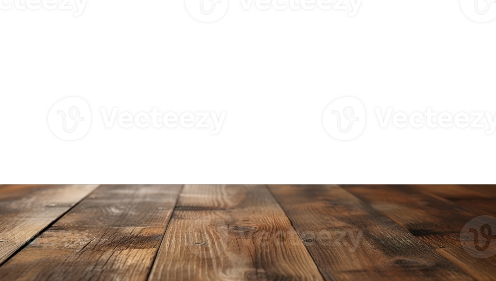 a front view of a dark brown, empty wooden table with transparent background, serving as a blank wood table mockup, png