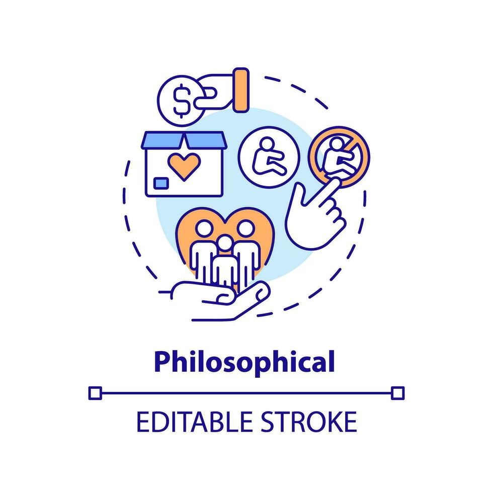 Philosophical concept icon. Ethical dilemma. Life purpose. Child free. Abortion right. Reproductive choice abstract idea thin line illustration. Isolated outline drawing. Editable stroke vector