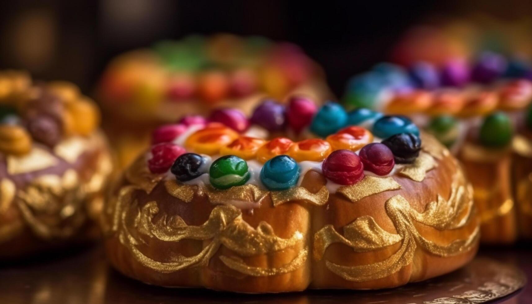 horneado baya tarta de queso, un gastrónomo indulgencia celebracion generativo ai foto