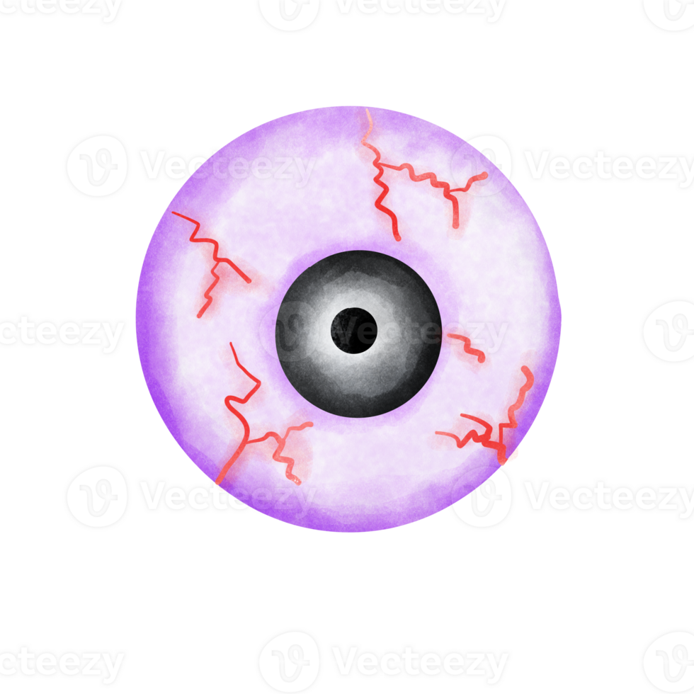 Halloween eyeball watercolor hand drawn trick or treat png