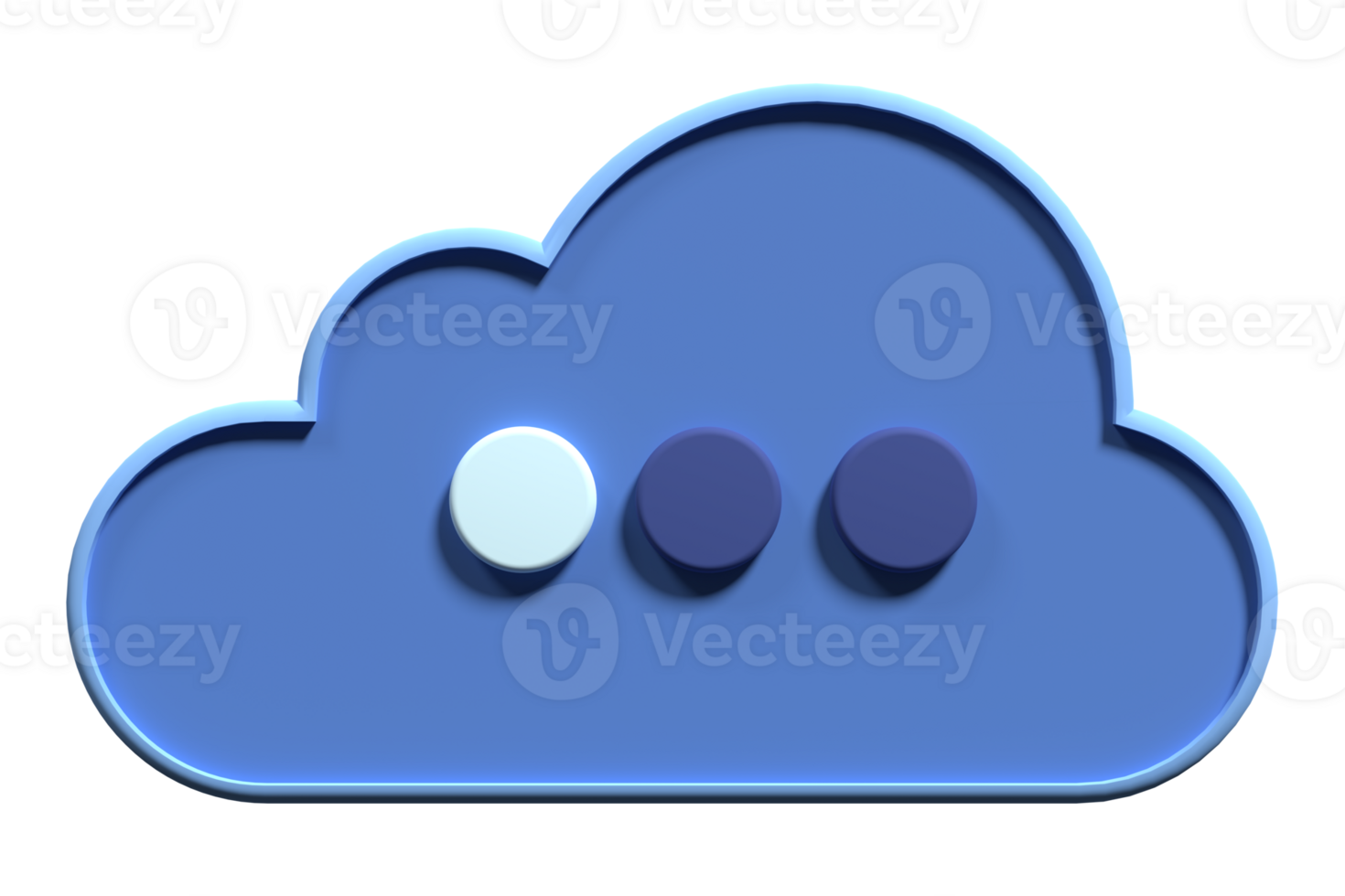 3d nube calcolo tecnologia. nube Conservazione tecnologia e in linea dati Conservazione. 3d rendere illustrazione png