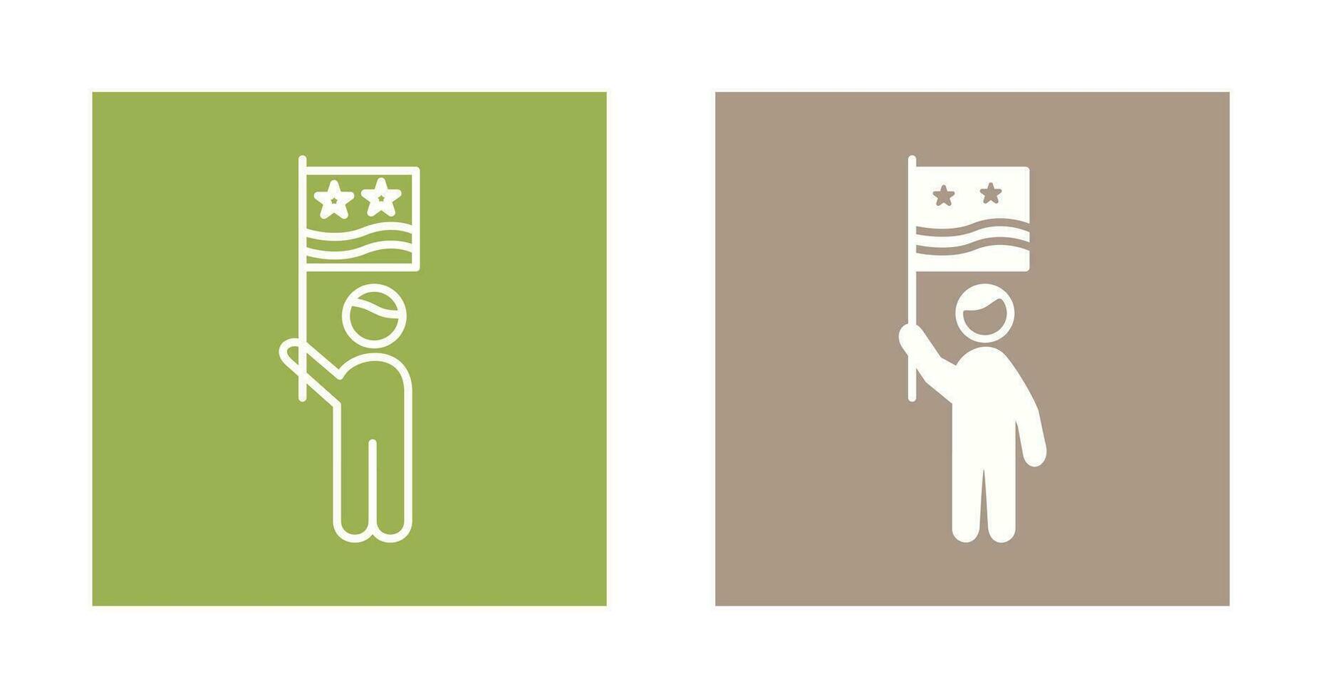 Raising Flag Vector Icon