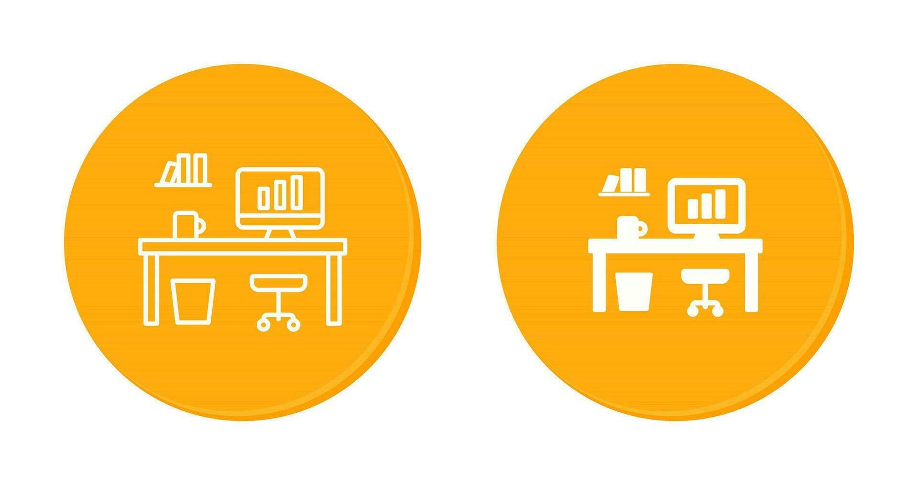 Office Desk Vector Icon