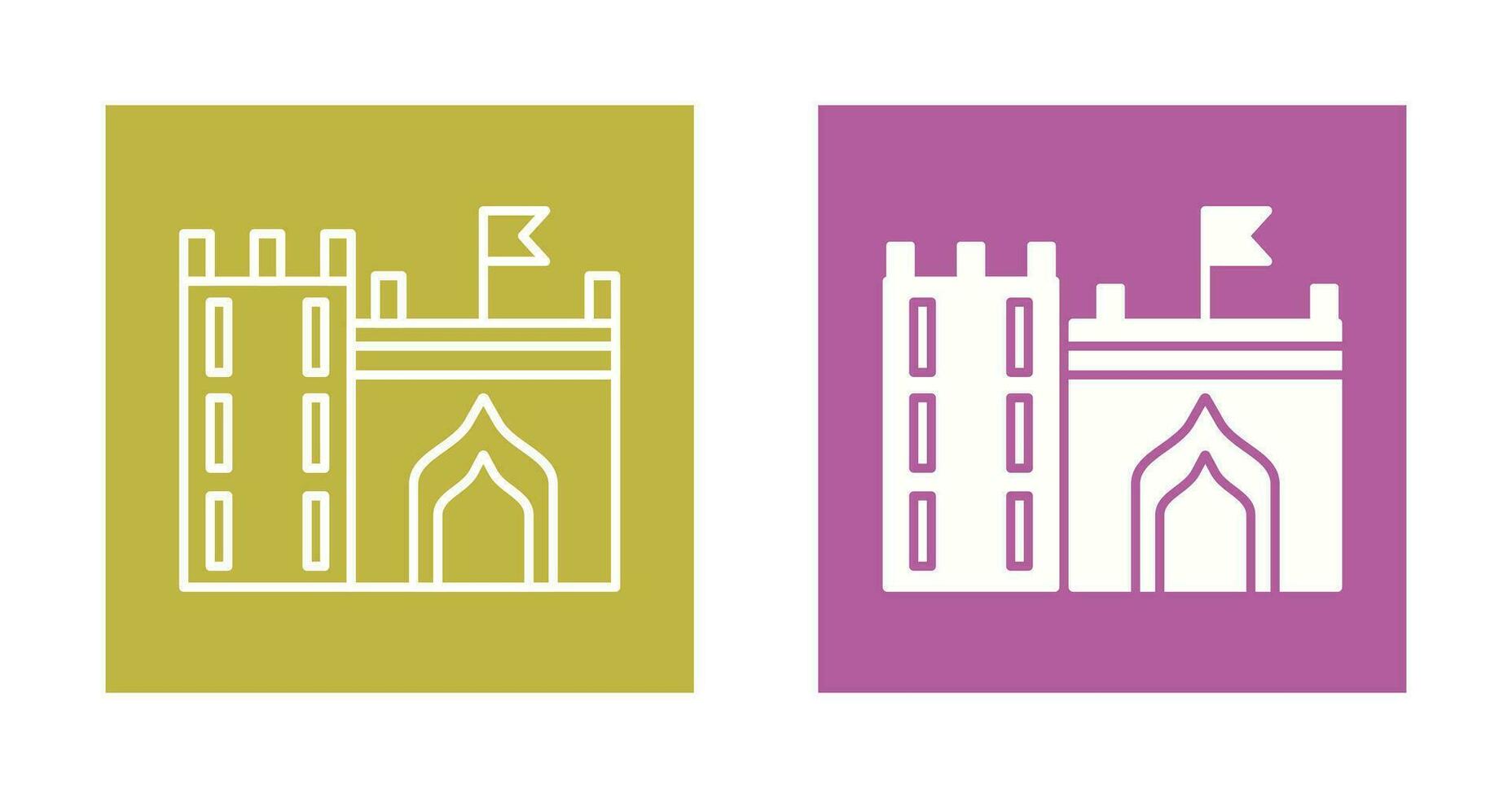 Castle with Flag Vector Icon