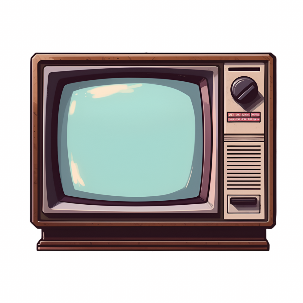 retro televisión televisión clipart ai generado png