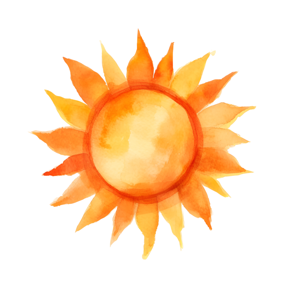 Full Sun Watercolor Clipart AI Generated 24780366 PNG