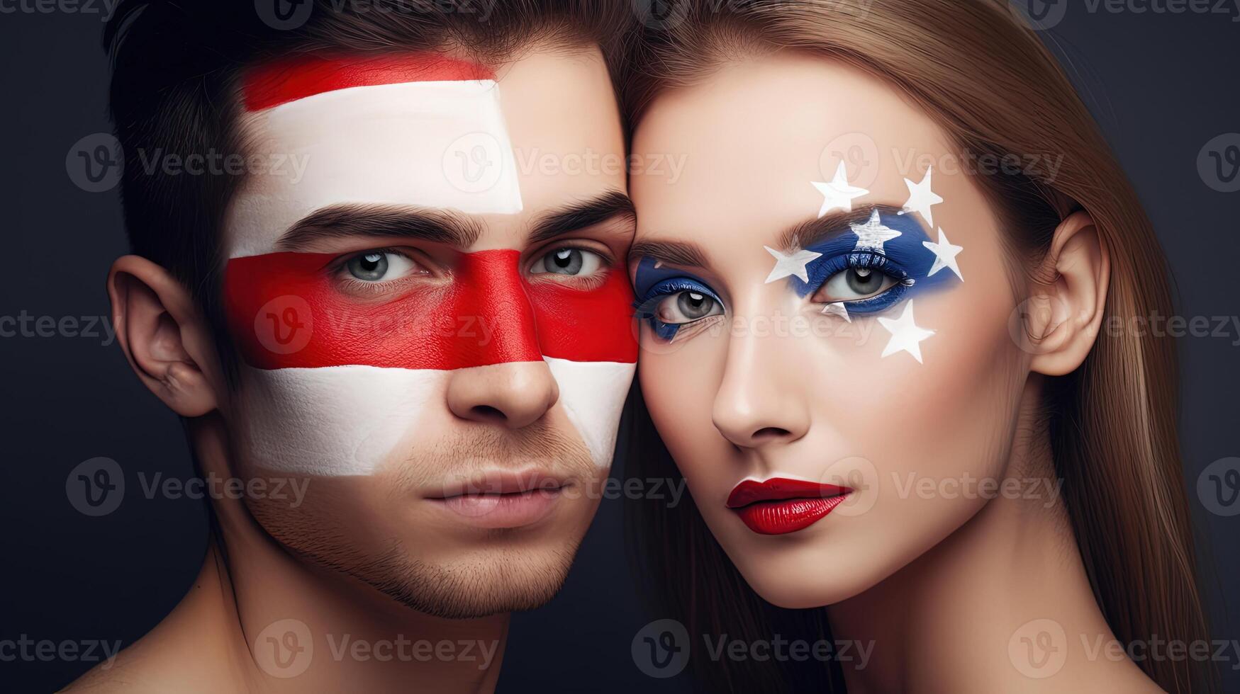 倫☜♥☞倫 Patriotic Independence Day face paint. Red, white and blue eye swirl  with stars. .♡♥♡♥♡♥Love☆it