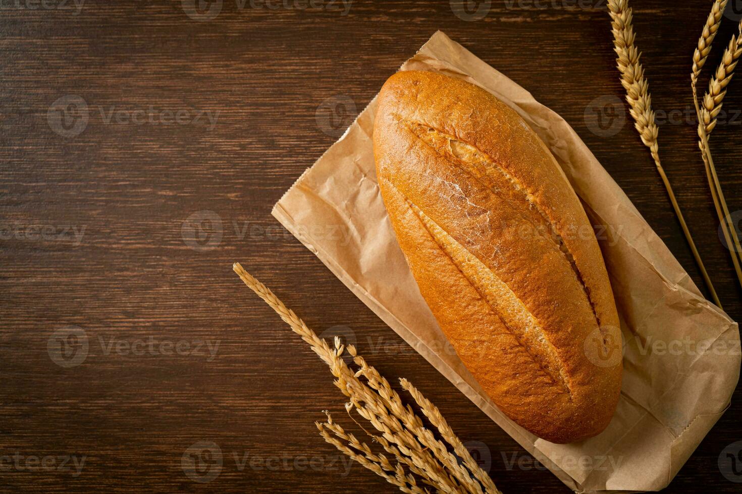 freshly baked french baguette bread photo