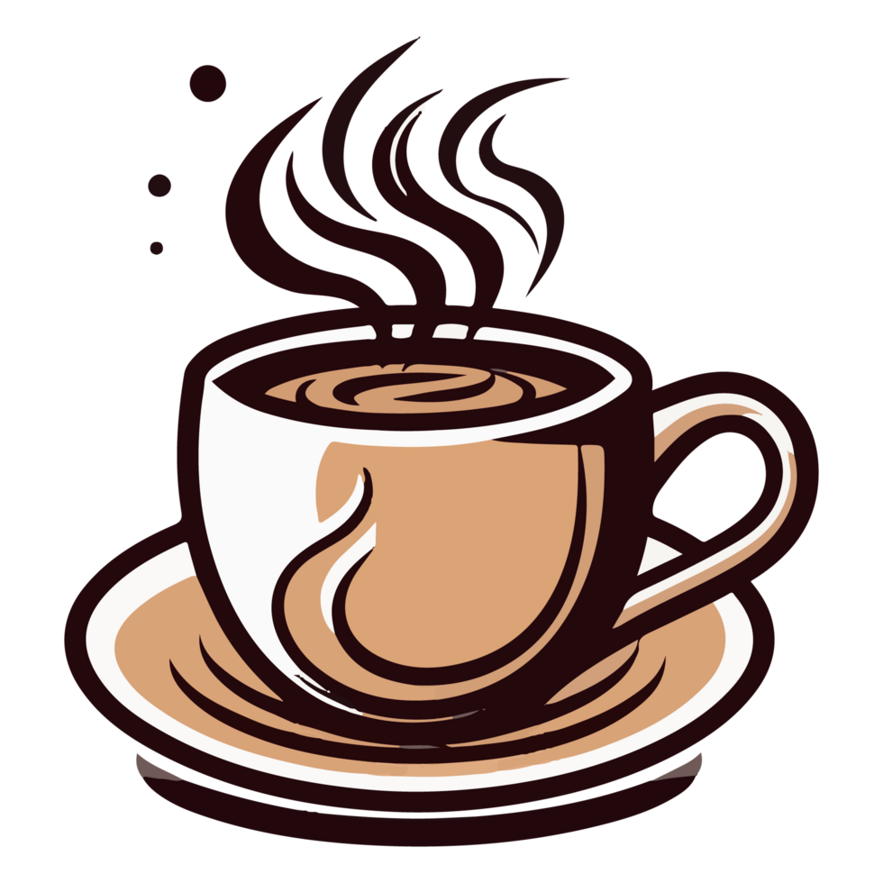 café emoji taza con ojos. kawaii taza. elemento para menú. emoji icono png