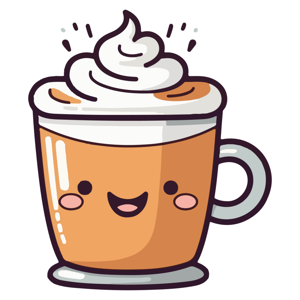 café emoji tasse avec yeux. kawaii Coupe. élément pour menu. emoji icône png
