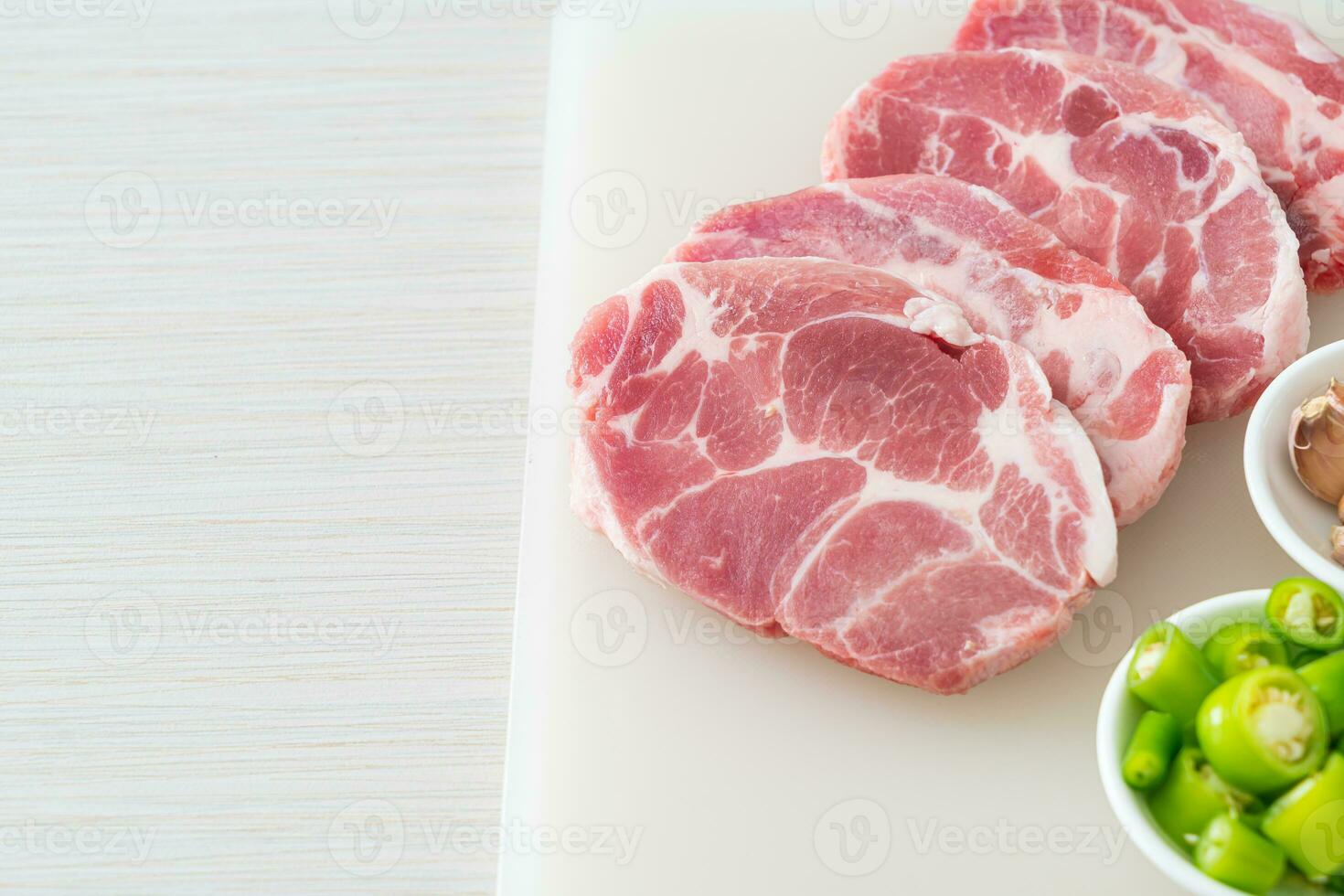 fresh pork neck raw or collar pork photo