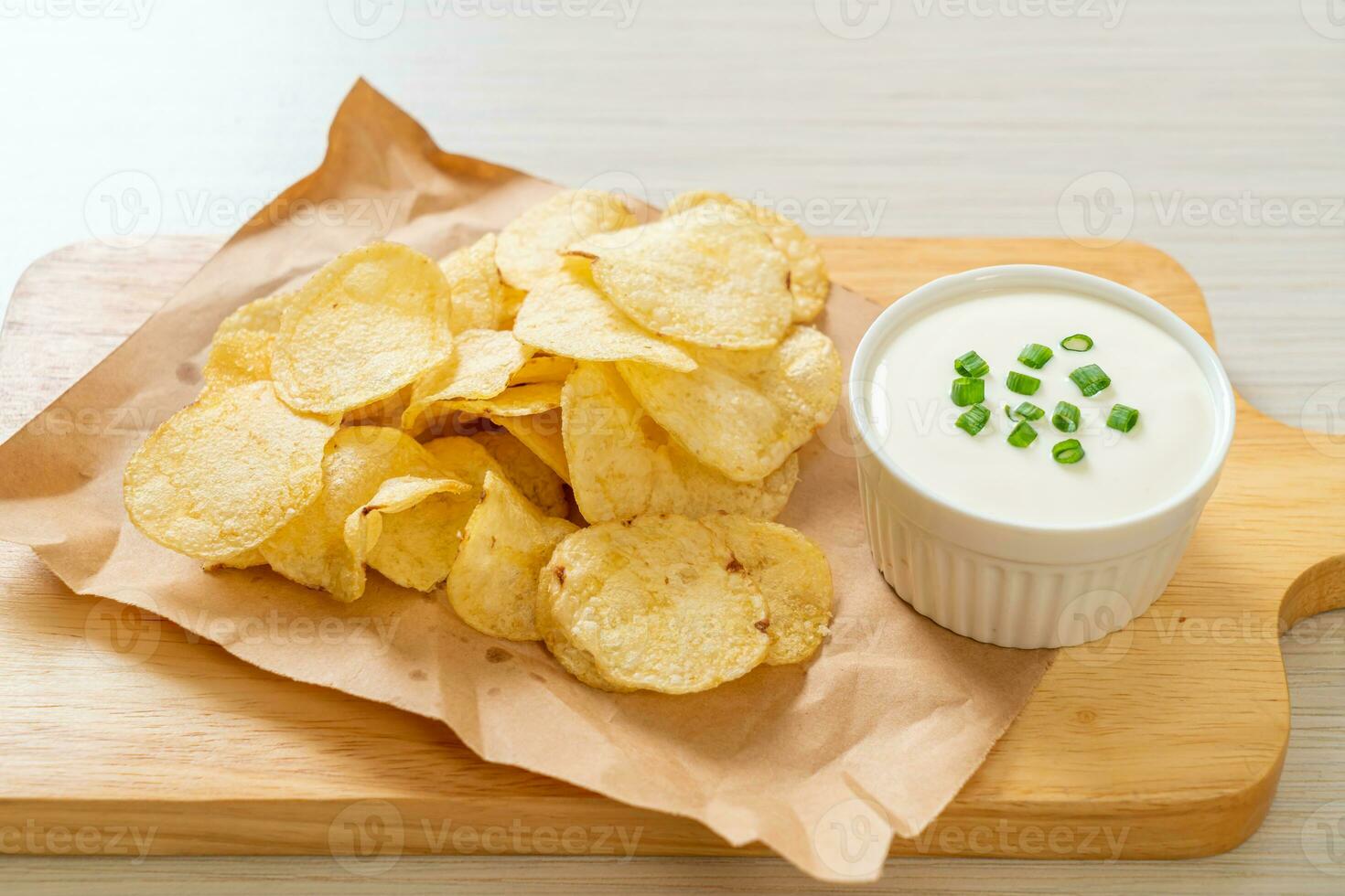 potato chips with sour cream photo