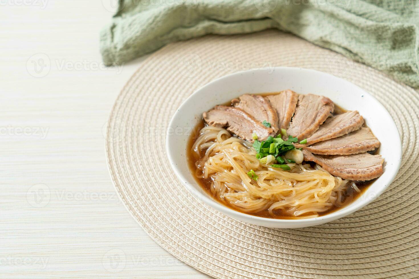 duck noodles with stewed duck soup photo