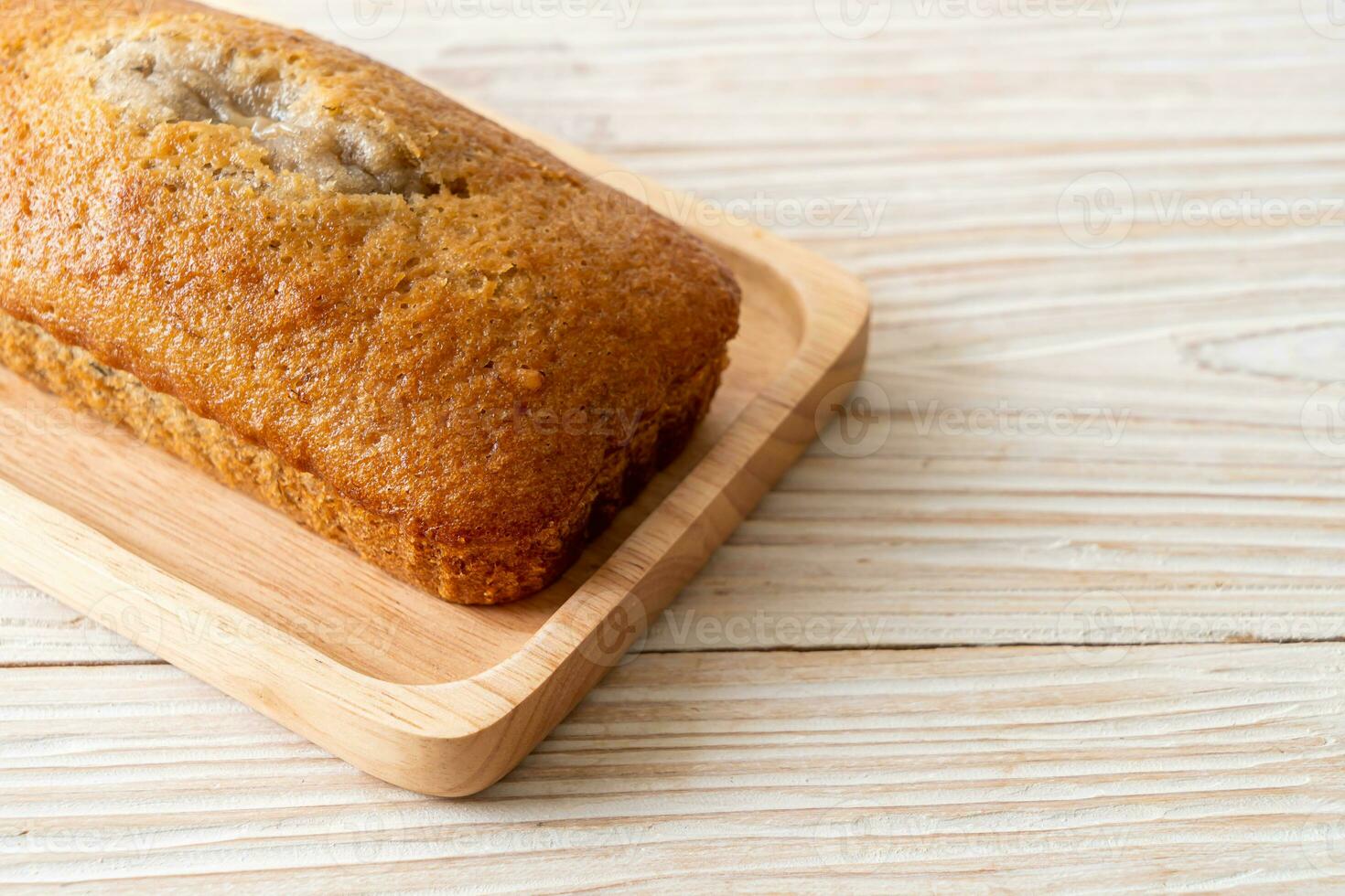 Homemade banana bread sliced photo