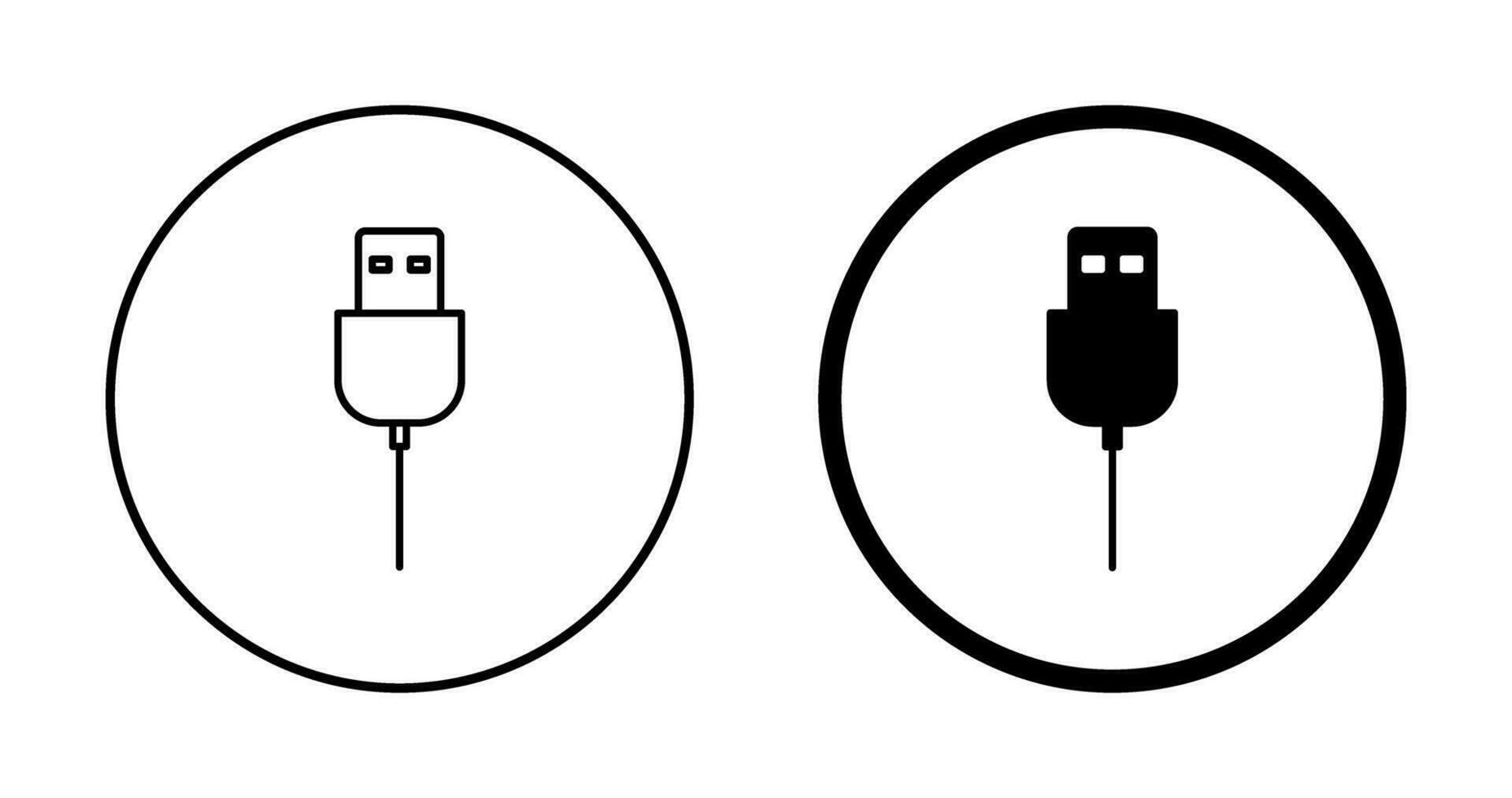 icono de vector de cable usb único