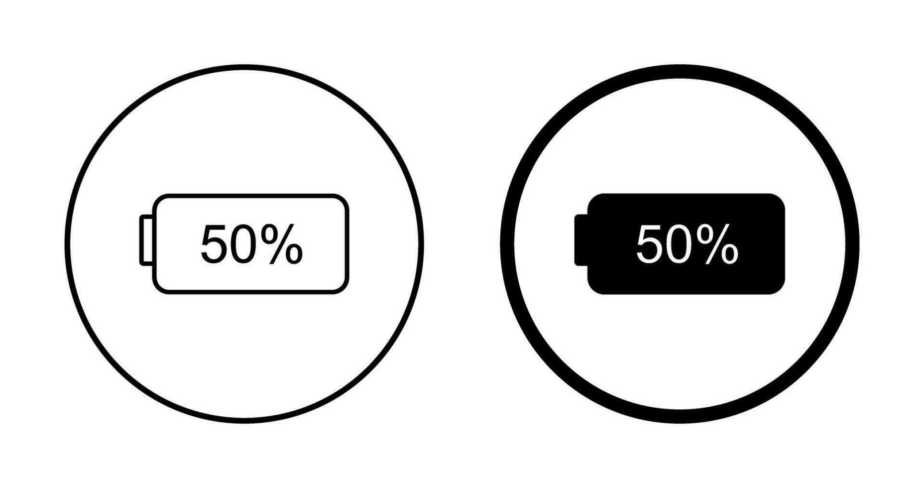Unique Half Battery Vector Icon