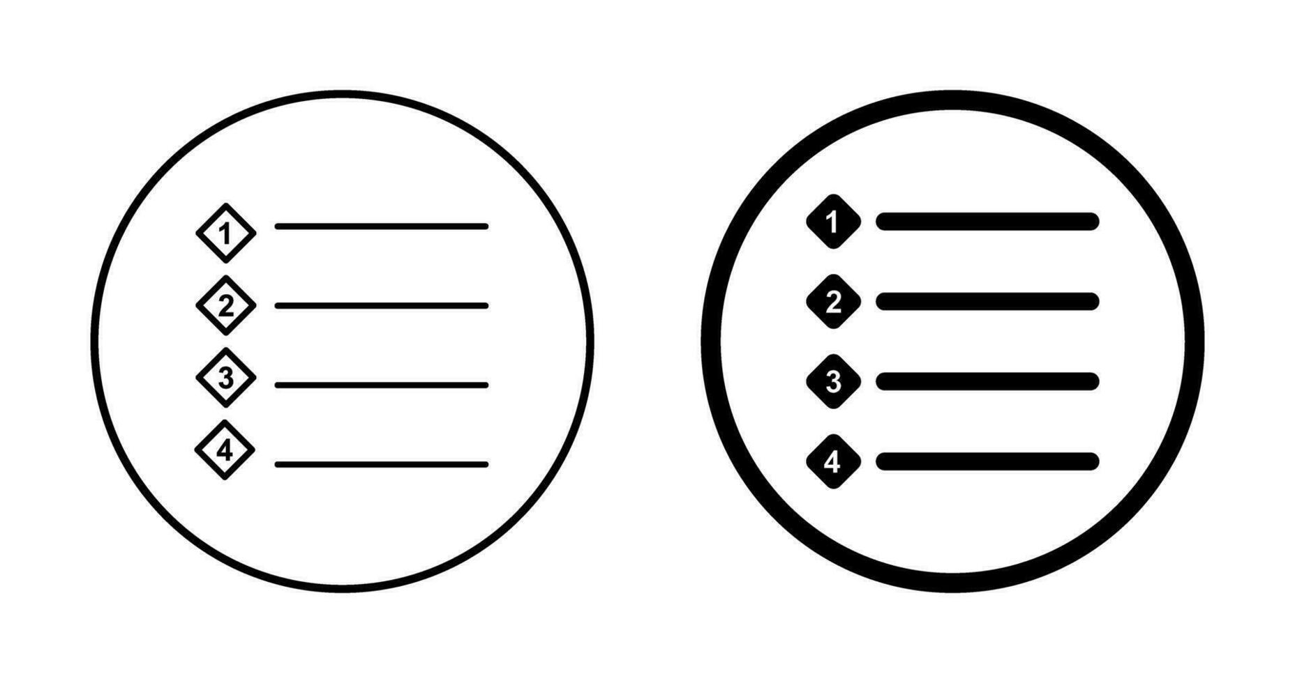 Unique Numbered list Vector Icon