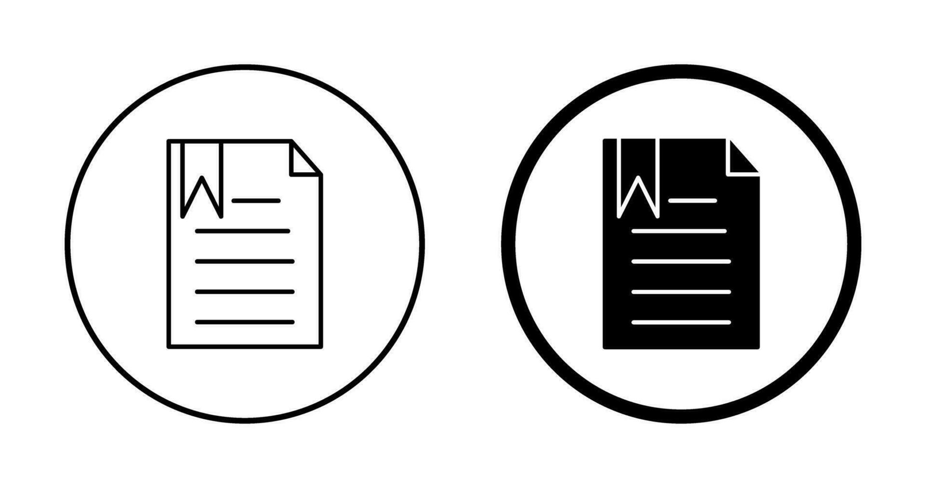 Unique Bookmarked Document Vector Icon