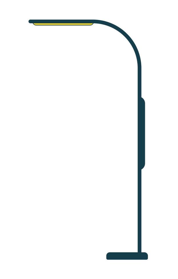 Lighting street lamp flat line color isolated vector object. Urban electric lamp post. Streetlight. Editable clip art image on white background. Simple outline cartoon spot illustration for web design