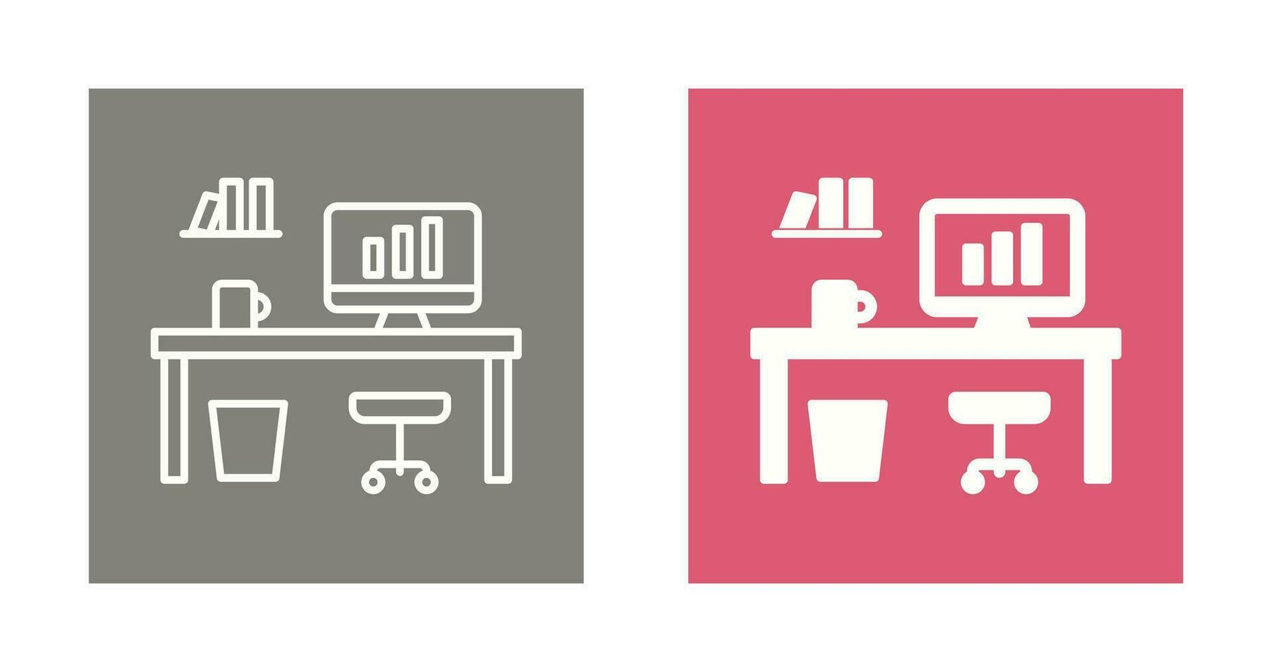 Office Desk Vector Icon