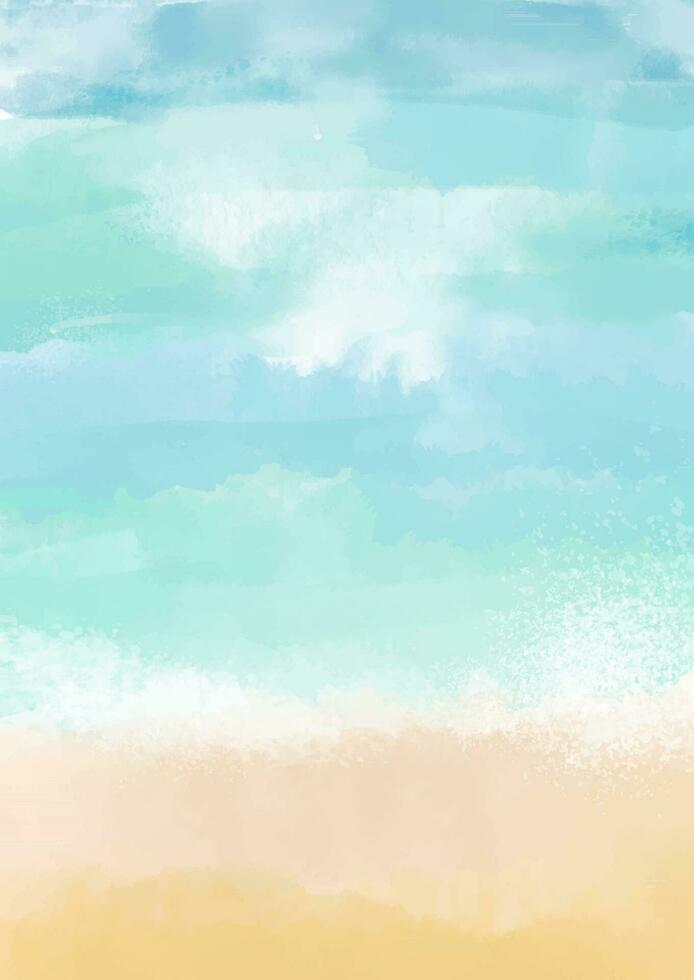 abstract hand painted beach themed watercolour background vector