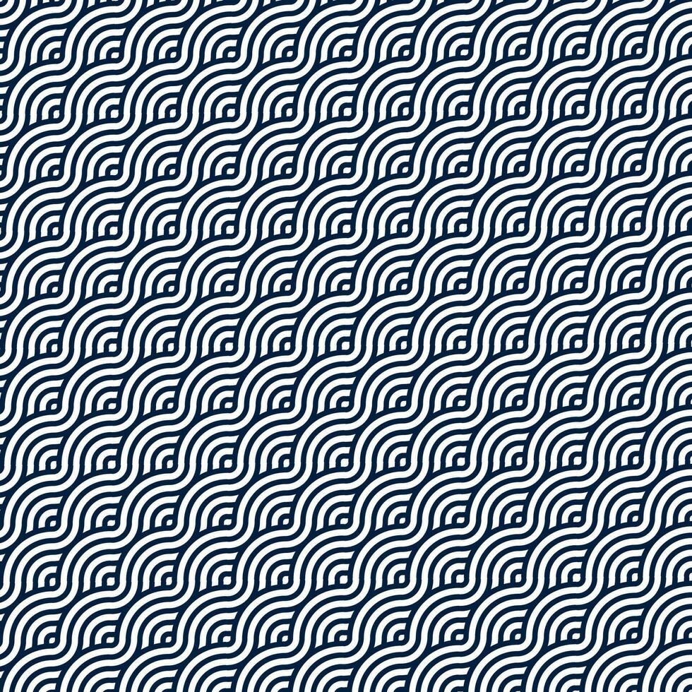 Japanese themed wave pattern background vector