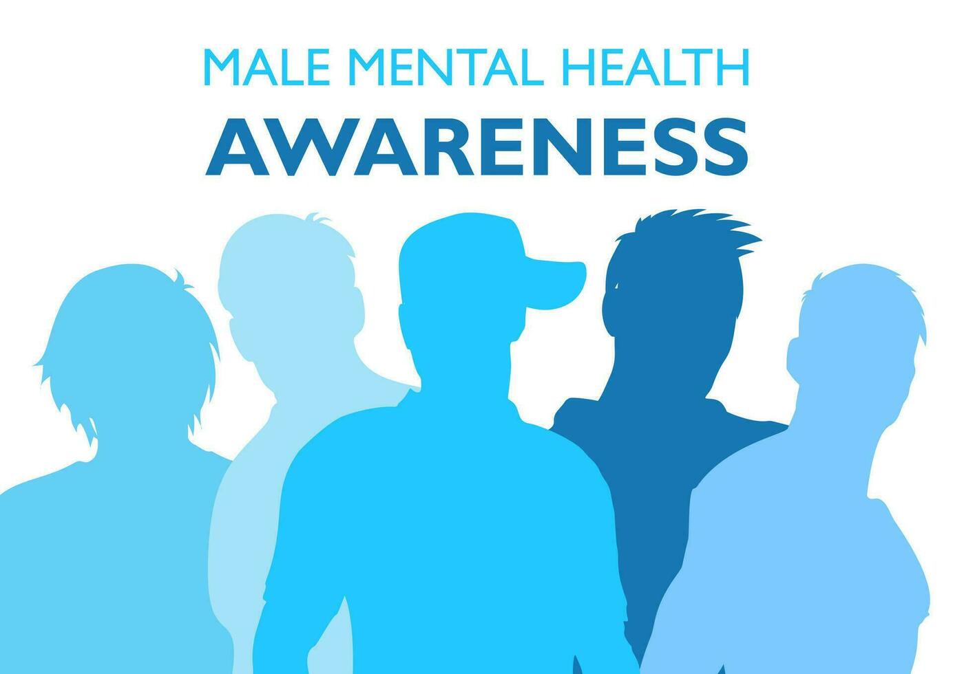 masculino mental salud conciencia antecedentes diseño vector