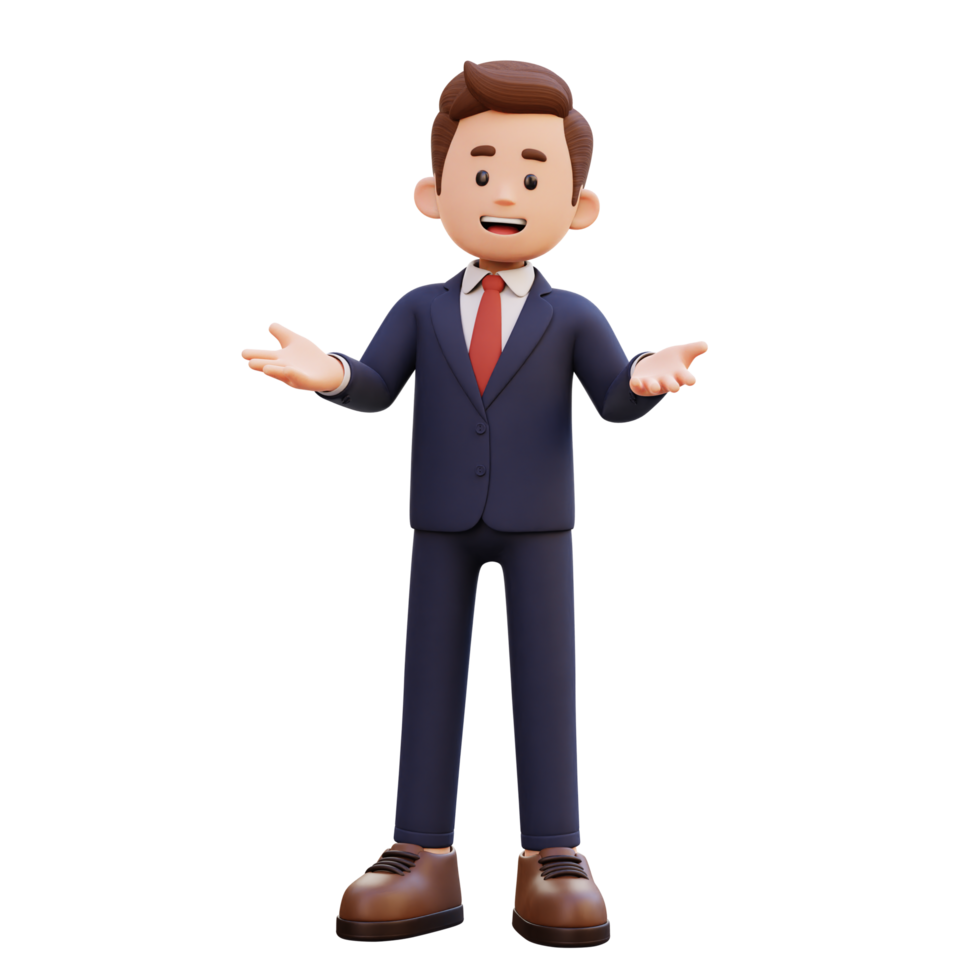 3d male character talking png