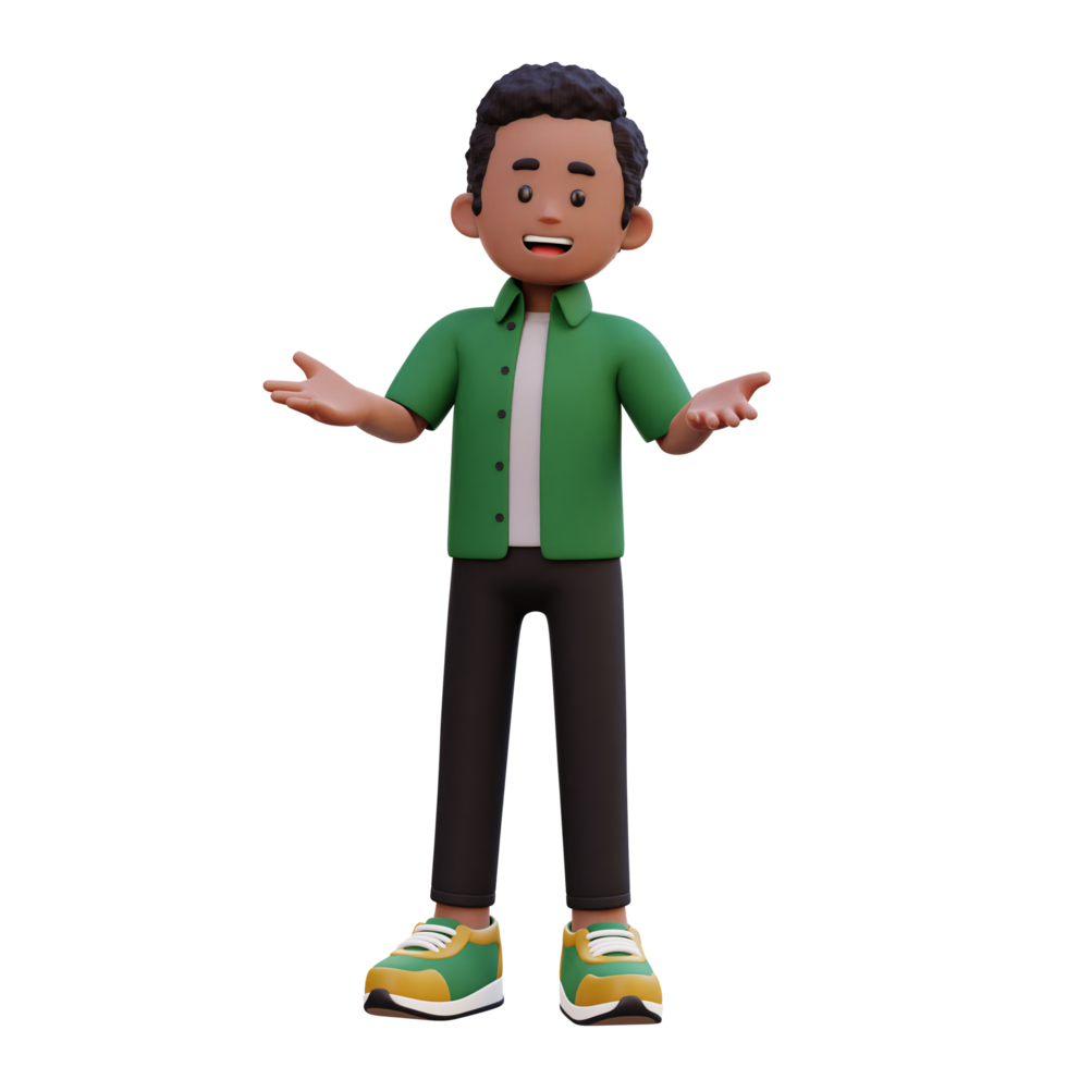 3d male character talking png