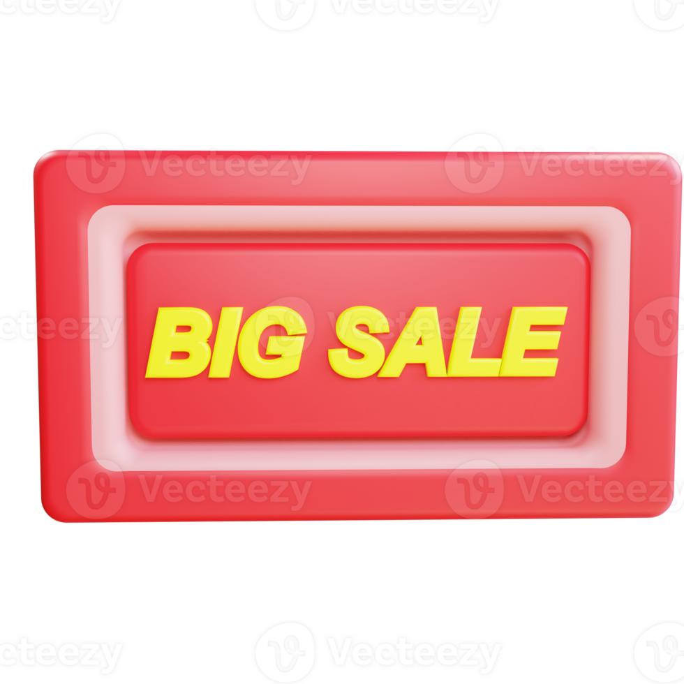 3D Big Sale Icon Object png